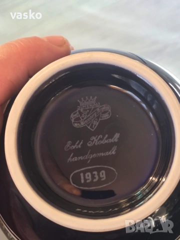 Кобалт Стара ваза, снимка 7 - Антикварни и старинни предмети - 53987069