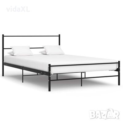 vidaXL Рамка за легло, черна, метал, 140x200 cм(SKU:286497, снимка 1 - Спални и легла - 45810788