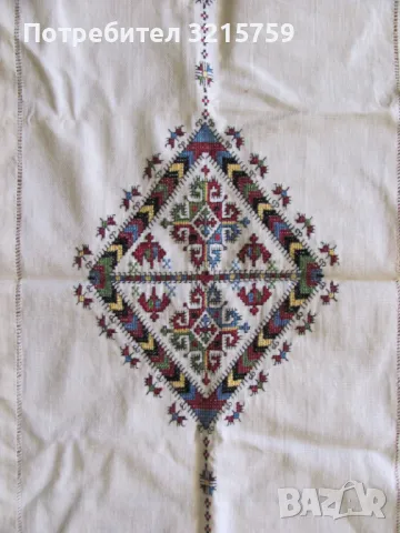 Каре, покривка, бродерия ,фолк мотиви , 90х 34см., снимка 2 - Антикварни и старинни предмети - 50324402