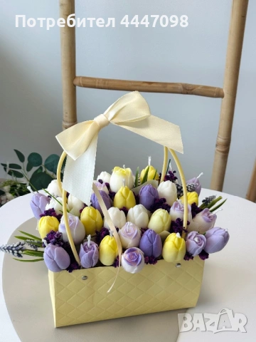Букет с лалета , снимка 3 - Подаръци за жени - 54264448
