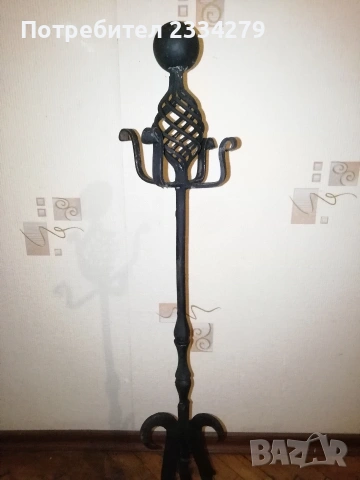 Стари прибори за камина, свещници, делви с поставки, всичко ковано желязо. , снимка 6 - Декорация за дома - 53480882