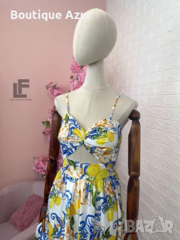 рокля с лимони, снимка 3 - Рокли - 50329446