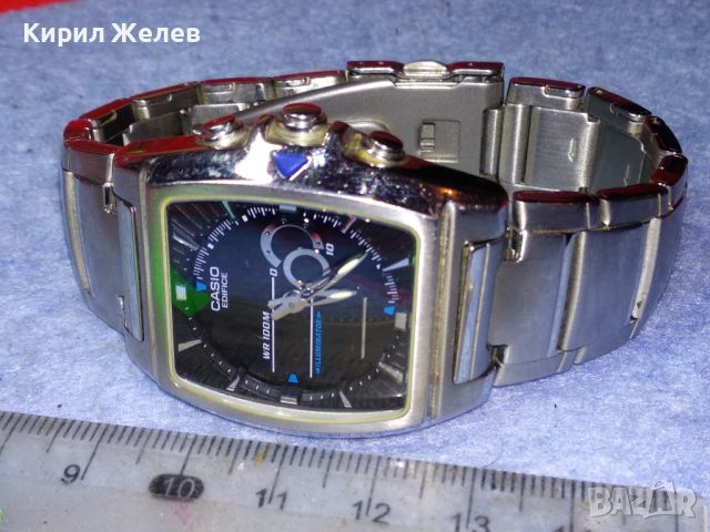 CASIO EDIFICE ILLUMINATOR JAPAN Оригинален ЯПОНСКИ МАРКОВ КВАРЦОВ ЧАСОВНИК КАСИО ВЕРИЖКА КАСИО 43921, снимка 11 - Мъжки - 45102266