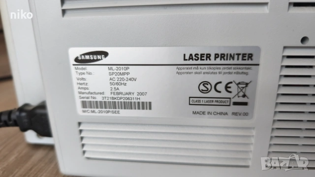 Лазарен принтер Samsung ML-2010P, снимка 3 - Принтери, копири, скенери - 53209299