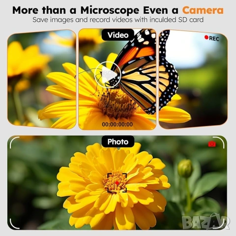 Дигитален Микроскоп с 10.1" HD Екран и 1200x Увеличение - BEBANG, снимка 5 - Друга електроника - 53385775