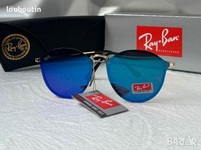 Ray-Ban RB3574 Blaze Round дамски мъжки слънчеви очила унисекс сини огледални, снимка 6 - Слънчеви и диоптрични очила - 45407346