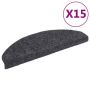 vidaXL Самозалепващи стелки за стъпала, 15 бр, 65x21x4 см, тъмносиви(SKU:132697