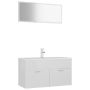 vidaXL Комплект мебели за баня, бял гланц, ПДЧ（SKU:802657, снимка 1 - Други - 45396480
