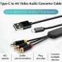 USB C към RCA кабелен адаптер, 6 фута тип C към RCA кабел с USB A , снимка 1