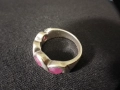 сребърен пръстен с естествени рубини, снимка 3