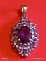 Сребърна висулка с Аметист камък на душата символизира дълбока любов, щастие 52799, снимка 7