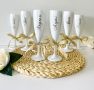 Бели персонализирани чаши за моминско парти ⚜️ GOLD ⚜️, снимка 5