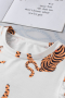 Дамска блуза в бяло с къдрички и принт тигри, снимка 7