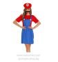 Дамски костюм Super Mario, дамски карнавален костюм Супер Марио с рокля, шапка и мустаци, размер: М, снимка 1