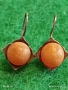 Винтидж АРТ сребърни обеци с естествен Балтийски кехлибар ръчна изработка 37114, снимка 2