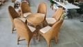 Комплект 6 бр. висококачествени плетени ратангови столове с възглавници на каре, снимка 8