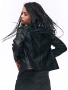 Дамско черно кожено яке, снимка 3