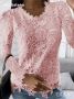 Розова блуза дантела, Дантелена блуза, Розова блуза, снимка 1 - Корсети, бюстиета, топове - 45629261