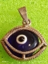 Сребърна висулка синьо око Назар великолепна много красива 32380, снимка 5