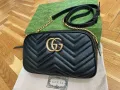 Дамска Чанта Гучи Marmont черна Кожа Автентична Злато Лого ГГ Gucci GG, снимка 3