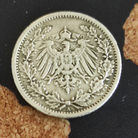 Монета Германия ½ марка, 1913, снимка 2 - Нумизматика и бонистика - 44937391