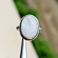 Сребърен пръстен с Лунен камък , снимка 4 - Пръстени - 45977587