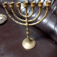 Еврейски  свещник Менора, снимка 3 - Антикварни и старинни предмети - 44940752