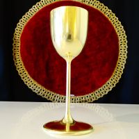 Месингова чаша,бокал 14 см. , снимка 2 - Антикварни и старинни предмети - 45204540