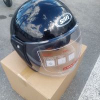 Шлем, каска за мотор скутер мотопед с визьор SAFE сива, черна,, снимка 1 - Аксесоари и консумативи - 36676838