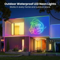 MIWATT Неонови LED лентови светлини за вътрешна декорация, синхронизиране на музика, 5M, RGB, снимка 4 - Лед осветление - 45301673
