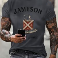 Мъжка тениска с къс ръкав,щампа на ирландско уиски,ежедневна дишаща материя, снимка 1 - Тениски - 45653402