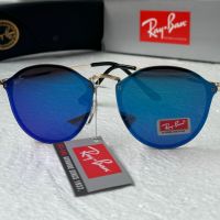 Ray-Ban RB3574 Blaze Round дамски мъжки слънчеви очила унисекс сини огледални, снимка 3 - Слънчеви и диоптрични очила - 45407346