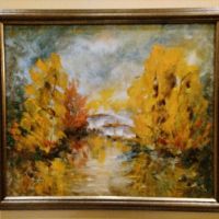 Авторска Маслена живопис,, Есенни отражения ", снимка 1 - Картини - 45220121