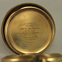 1912 Америкаснки Джобен Часовник WALTHAM Дебела Позлата, снимка 9 - Антикварни и старинни предмети - 45367425