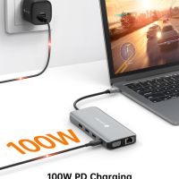 NOVOO USB C хъб 11 в 1 с Ethernet, снимка 6 - Кабели и адаптери - 45155544