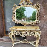Италианска барокова конзола с огледало  б25, снимка 5 - Огледала - 45639163