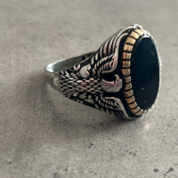 Сребърен пръстен с орел, снимка 1 - Пръстени - 44968759