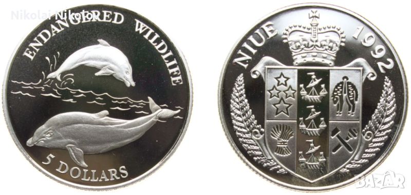 5 долара острови Ниуе 1992 г. (сребро), снимка 1