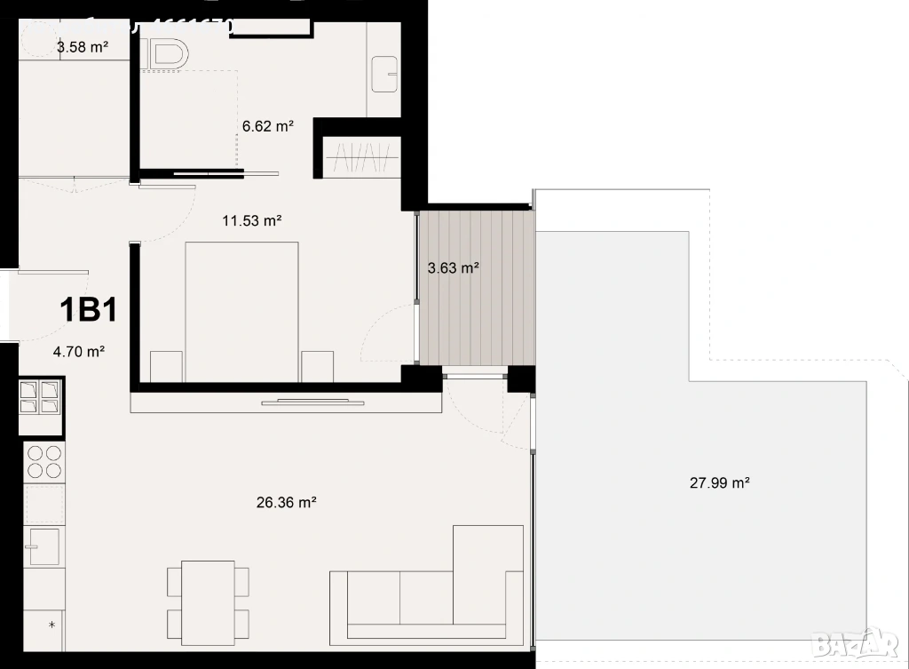 Двустаен апартамент в Младежки хълм, снимка 1
