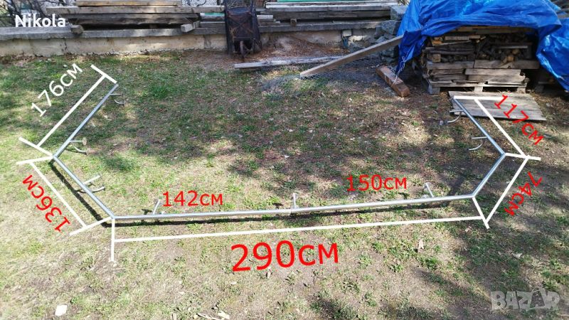 Парапет тръба ф-40/2,5мм инокс със стойки за монтаж - 8м, снимка 1