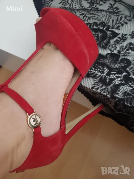 Мichael Kors Червени Сандали на ток , снимка 1
