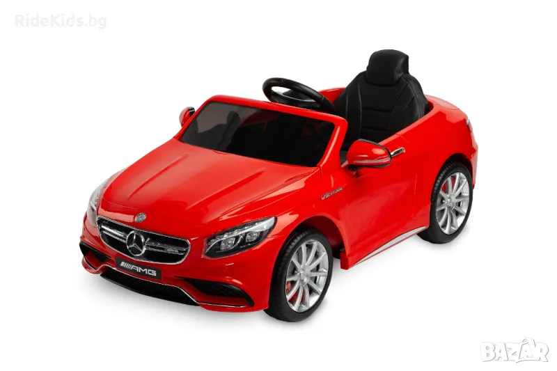 Луксозен детски акумулаторен Mercedes AMG S63 - червена, с дистанционно и LED светлини, снимка 1