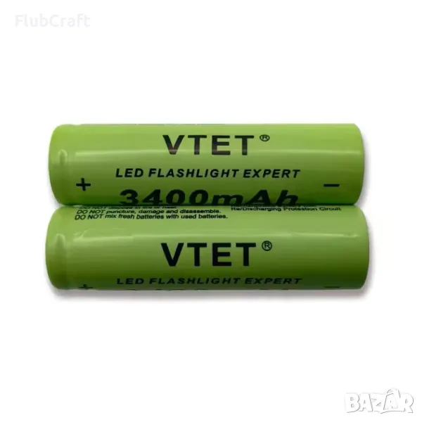 Акумулаторна батерия, 18650, 3.7V, 3400mAh, Li-ion С Пъпка, снимка 1