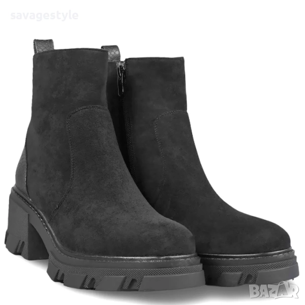 Зимни боти в черно цип и топла вата, снимка 1