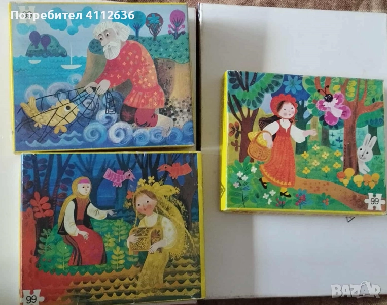 Лот от три детски приказни пъзела от 80-те, снимка 1