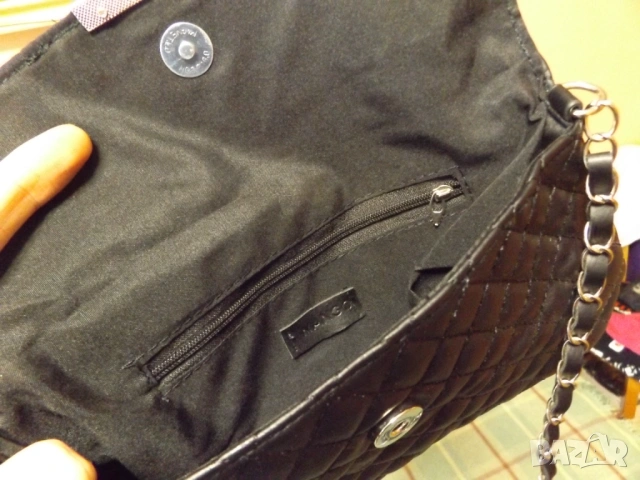 Дамска чанта Mango чантичка кожена през рамо, снимка 3 - Чанти - 53625546