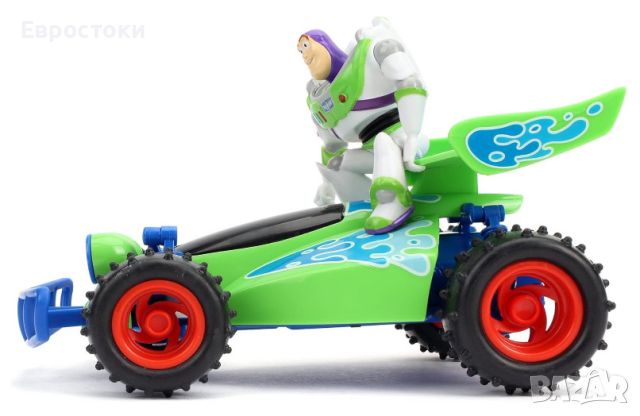 Кола с дистанционно управление JADA Toys Disney Pixar Toy Story 4 Turbo Buggy W/Buzz Lightyear, снимка 4 - Коли, камиони, мотори, писти - 45360224