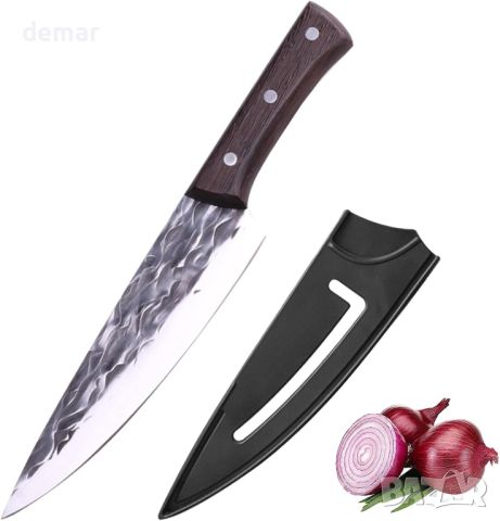 Doklasu Японски професионален нож за готвач 20 см, ръчно изработен кован, високовъглеродна стомана , снимка 1 - Прибори за хранене, готвене и сервиране - 46277058
