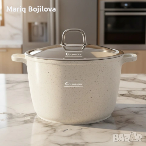 Дълбока тенджера Goldmann GM-0624B с мраморно покритие, 24 см, 6.2 л, индукция, снимка 7 - Съдове за готвене - 53048869