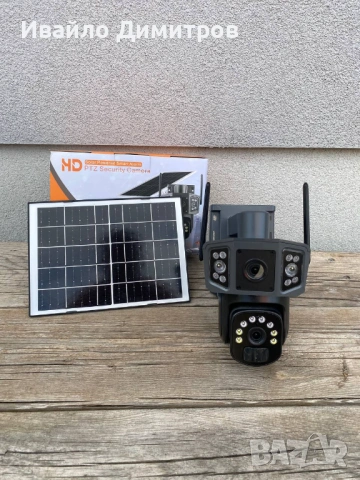 Външна WiFi камера 4MP Full HD, черна – с 9800 mAh батерия, соларно захранване, цветно нощно виждане, снимка 2 - Друга електроника - 54217372